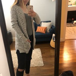 light grey cardigan